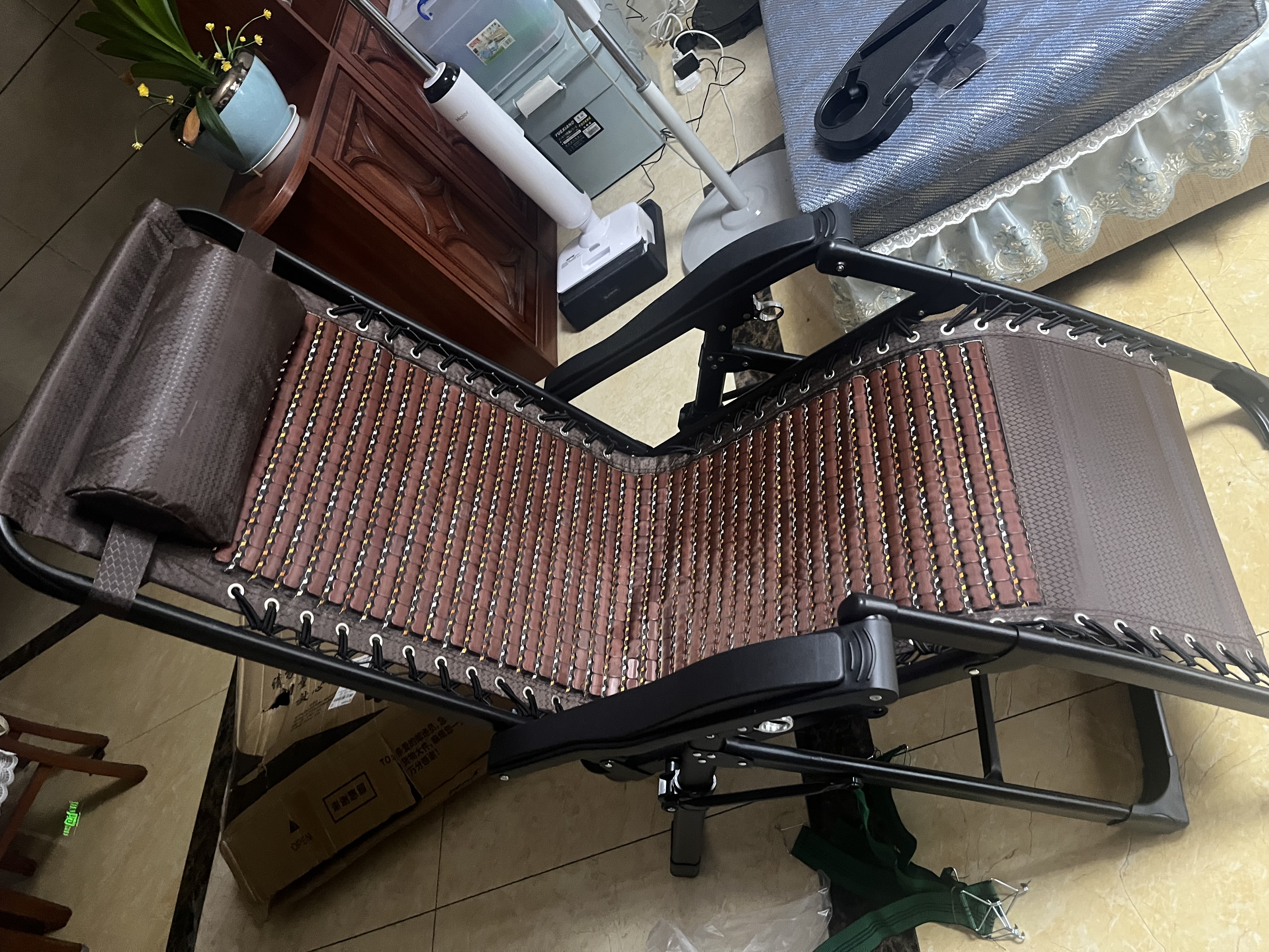 一棵柠檬躺椅午休折叠午睡床靠背阳台家用休闲可躺夏天午休老人舒适 顶配-全方管-5重绑带-楠竹麻将 实拍图