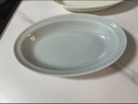 霜山陶瓷餐具系列家用盛菜盘碟餐盘西餐盘咖喱碗奶油风水果沙拉盘 【灰蓝色】椭圆盘-长25cm 实拍图