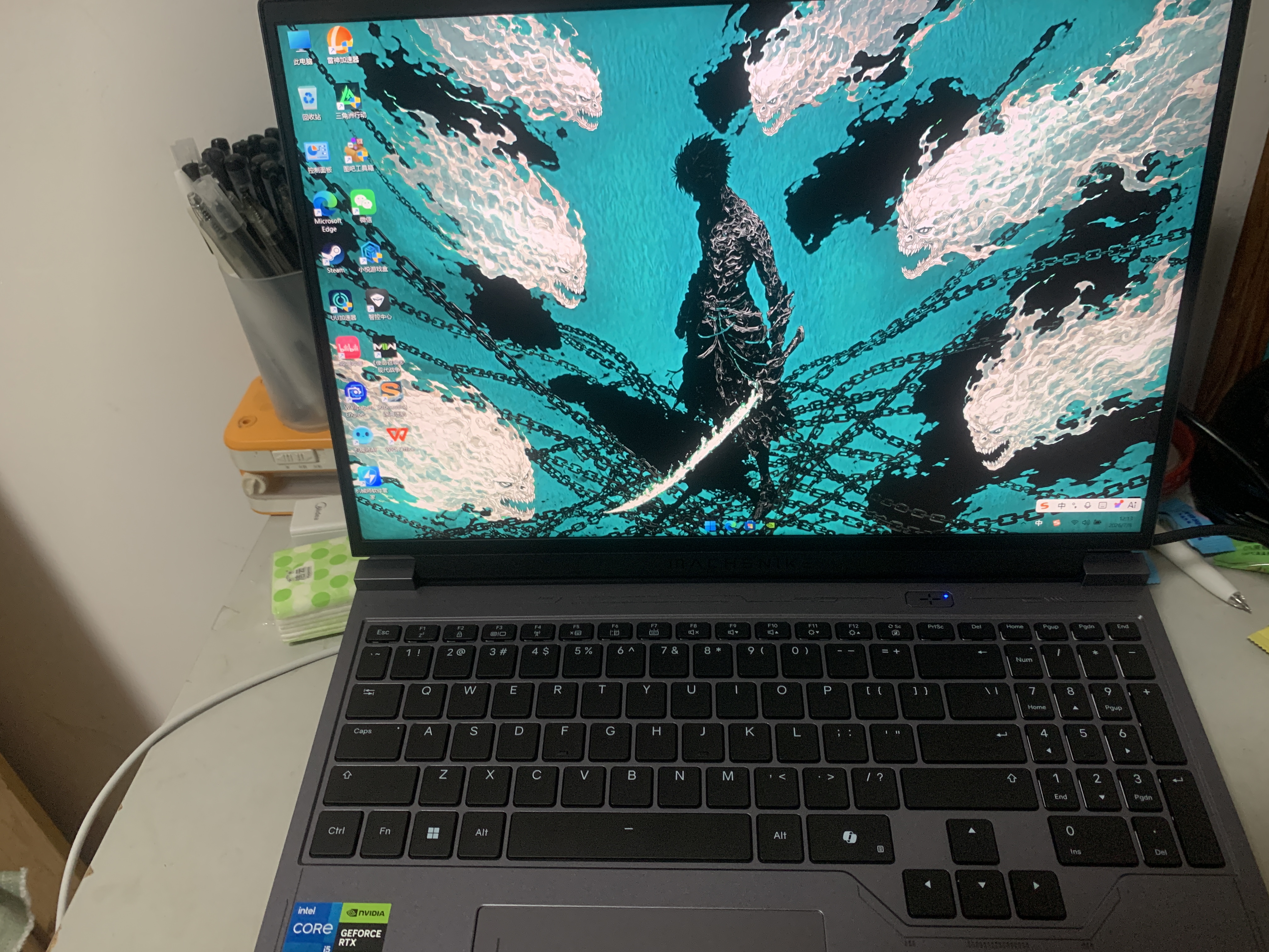 机械师曙光16S【RTX5060】16英寸AI学生办公游戏笔记本电脑（酷睿i5 14450HX 2.5K 180Hz屏 16G1T） 实拍图