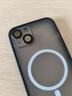 霸时代 苹果13手机壳磁吸充电带镜头膜iPhone13保护套金属独立按键全包细腻肤感十三男女款软外壳 【亮黑色】鹰眼肤感磁吸壳+全屏钻石膜 iPhone 13 实拍图