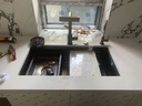 九牧（JOMOO）水槽大单槽厨房加厚洗菜盆SUS304不锈钢手工纳米盆 升级款：四挡飞雨抽拉+净水+洗杯 枪灰米粒【75*45】（送：集渣网+台控+菜板+盆中盆） 实拍图