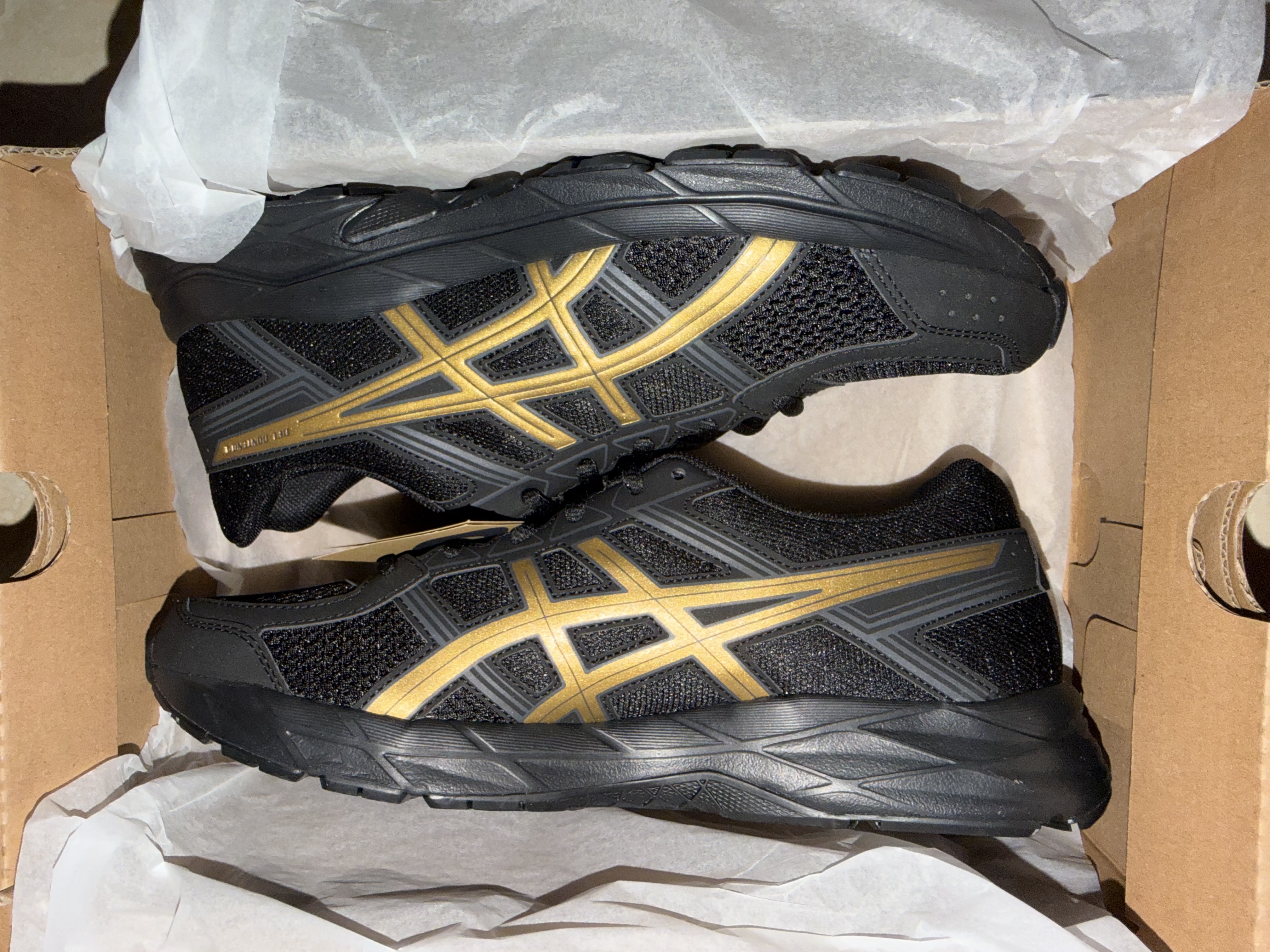 亚瑟士ASICS男鞋透气跑鞋运动鞋缓震舒适跑步鞋 GEL-CONTEND 4 黑色/金色013 42.5 实拍图