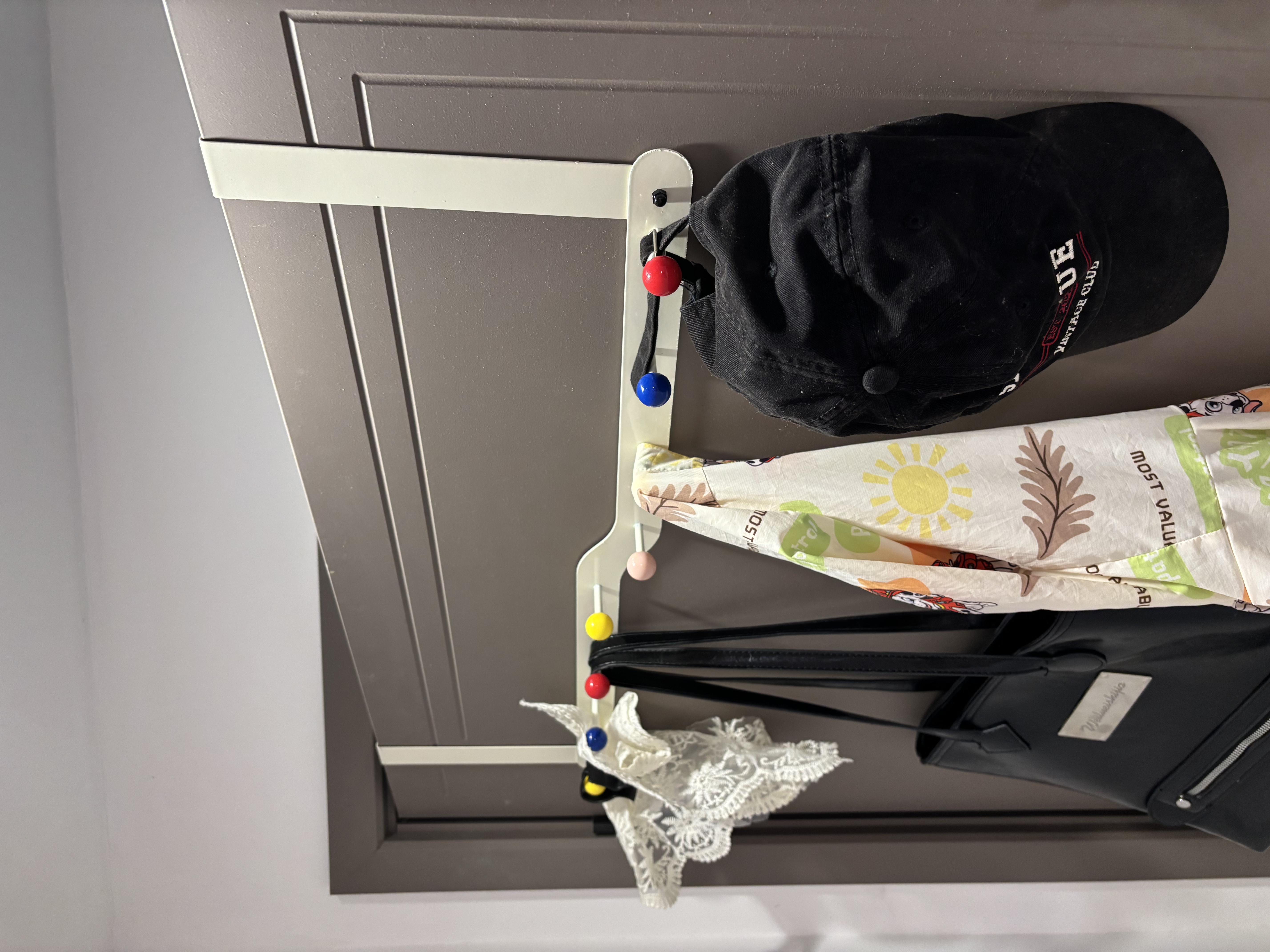 范爷家多巴胺门后挂钩免打孔衣服挂架卧室挂包架挂衣钩门上挂衣置物架 实拍图