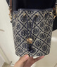 Tory Burch 汤丽柏琦  T MONOGRAM 迷你提花斜挎水桶包 166415 Tory 海军蓝 405 OS 实拍图