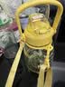 希乐大容量水杯Tritan吸管杯运动水壶刻度杯子塑料大肚杯上太黄1.2L 实拍图