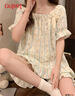 古今（GUJIN）【带胸垫】夏上新短袖云朵棉睡衣女家居服甜美睡裤公主纯欲套装L 晒单实拍图