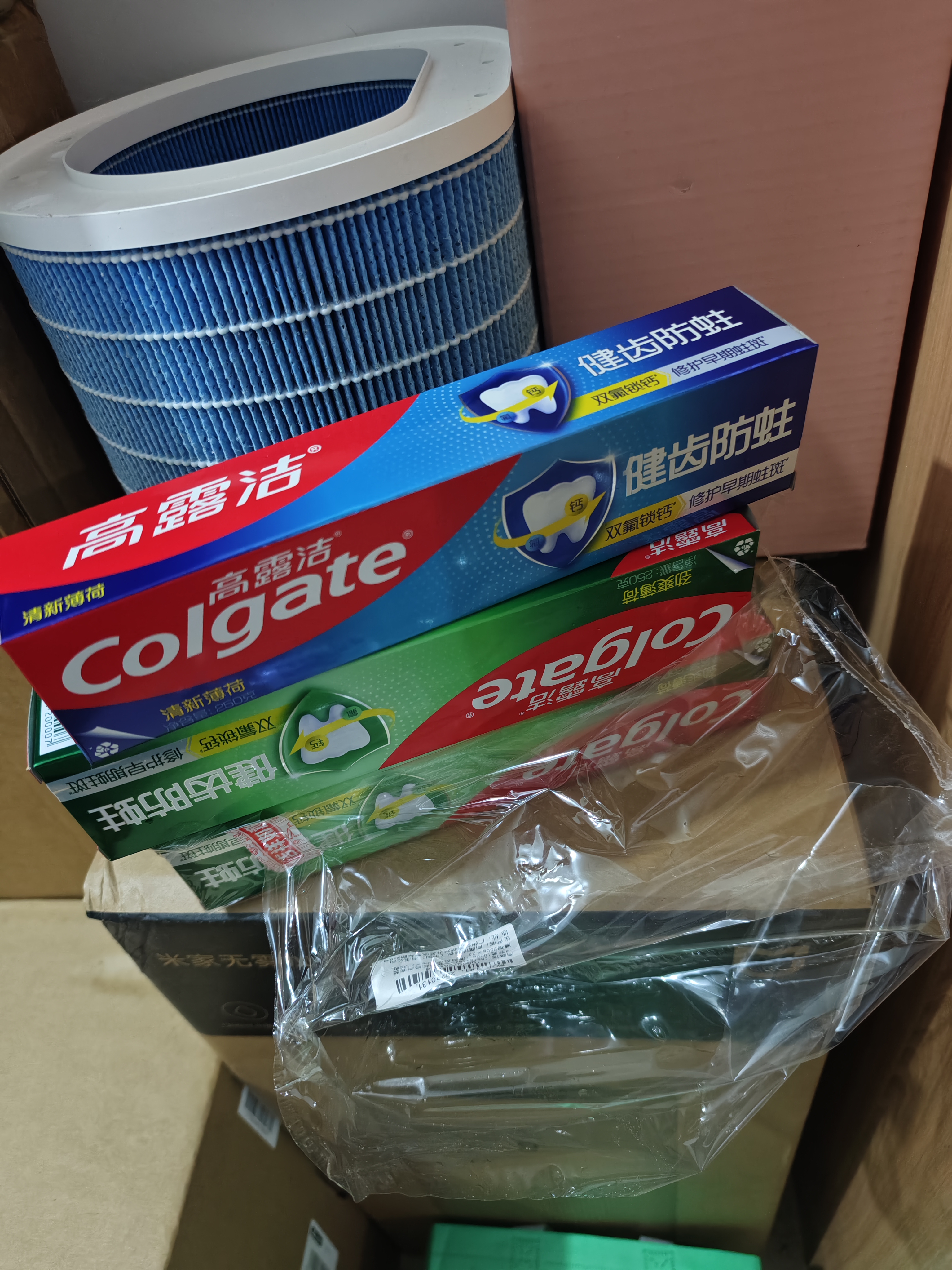 高露洁（Colgate）全面防蛀牙膏大容量4支清新薄荷500g+超爽薄荷500g除口臭成人牙膏 实拍图