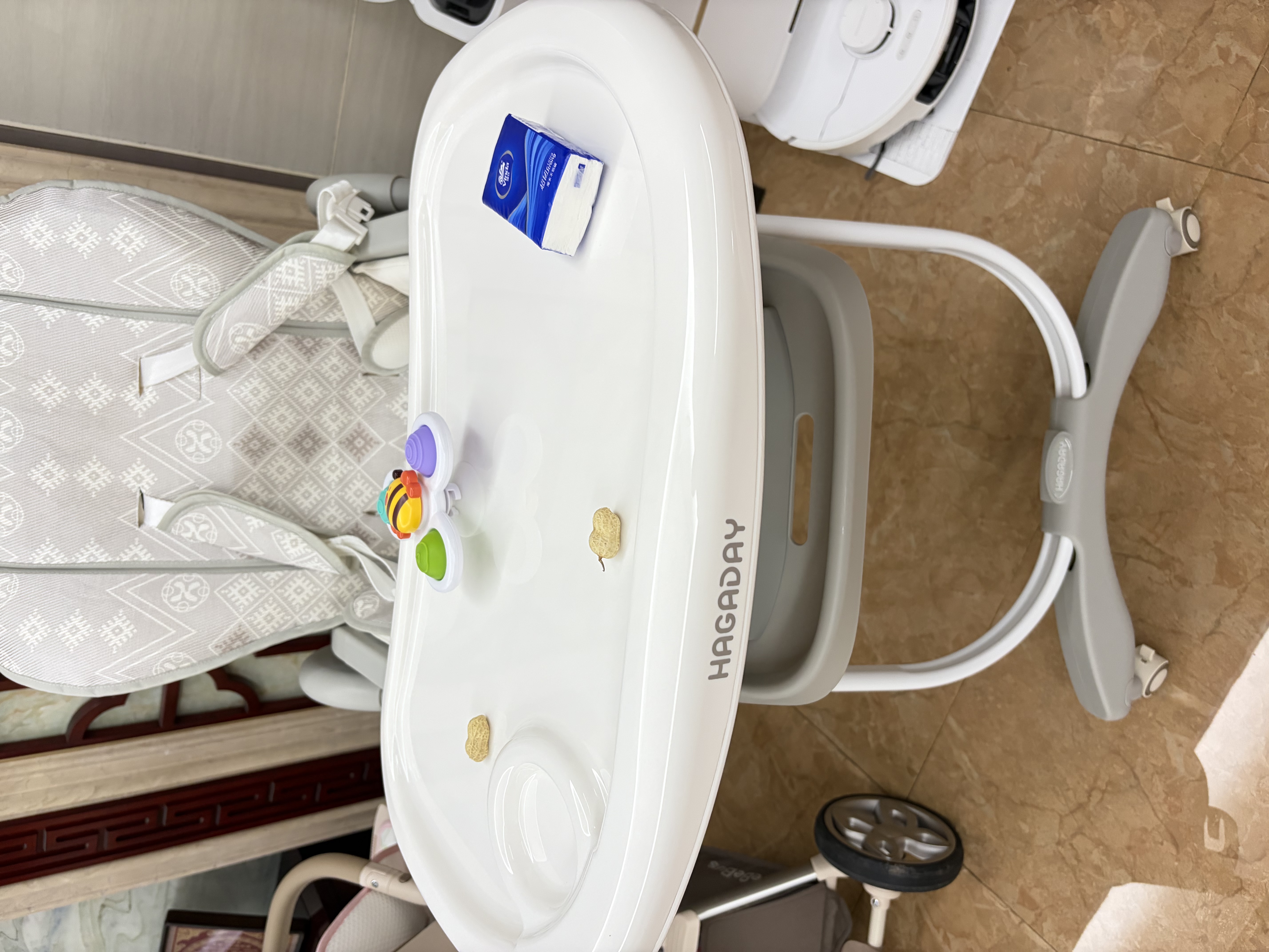 哈卡达宝宝餐椅婴儿成长椅学座椅多功能椅子家用餐桌椅子可折叠学坐神器 【免安装款】-汉白银Pro 实拍图