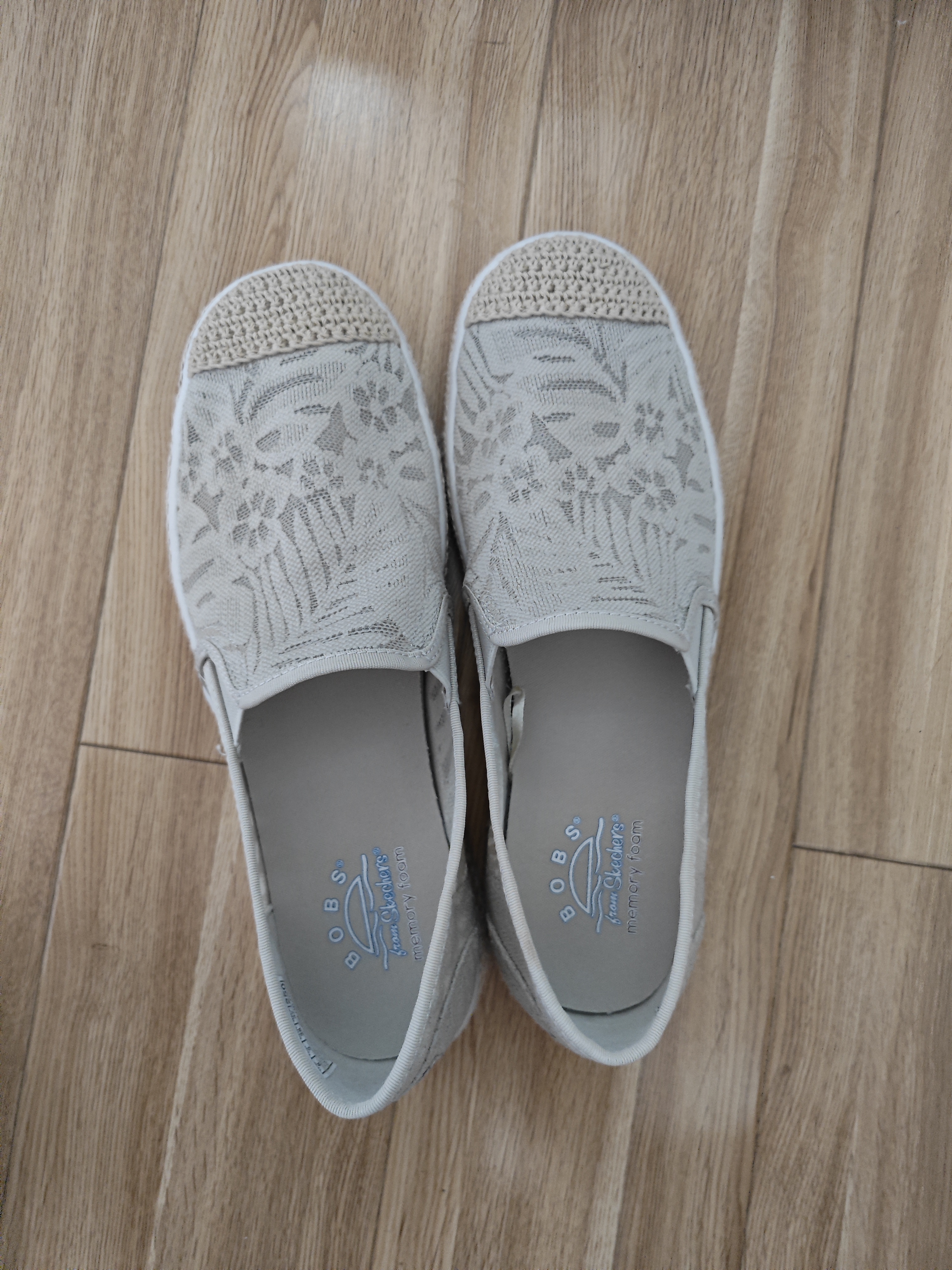 斯凯奇（Skechers）女鞋小香风渔夫鞋舒适透气蕾丝浅口平底单鞋114044 自然色/NAT 38 实拍图