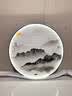 墨派新中式加灯圆形装饰画LED发光玄关画走廊入户带灯挂画客厅山水画 旭日东升 直径60cm LED灯画/遥控插电款 实拍图