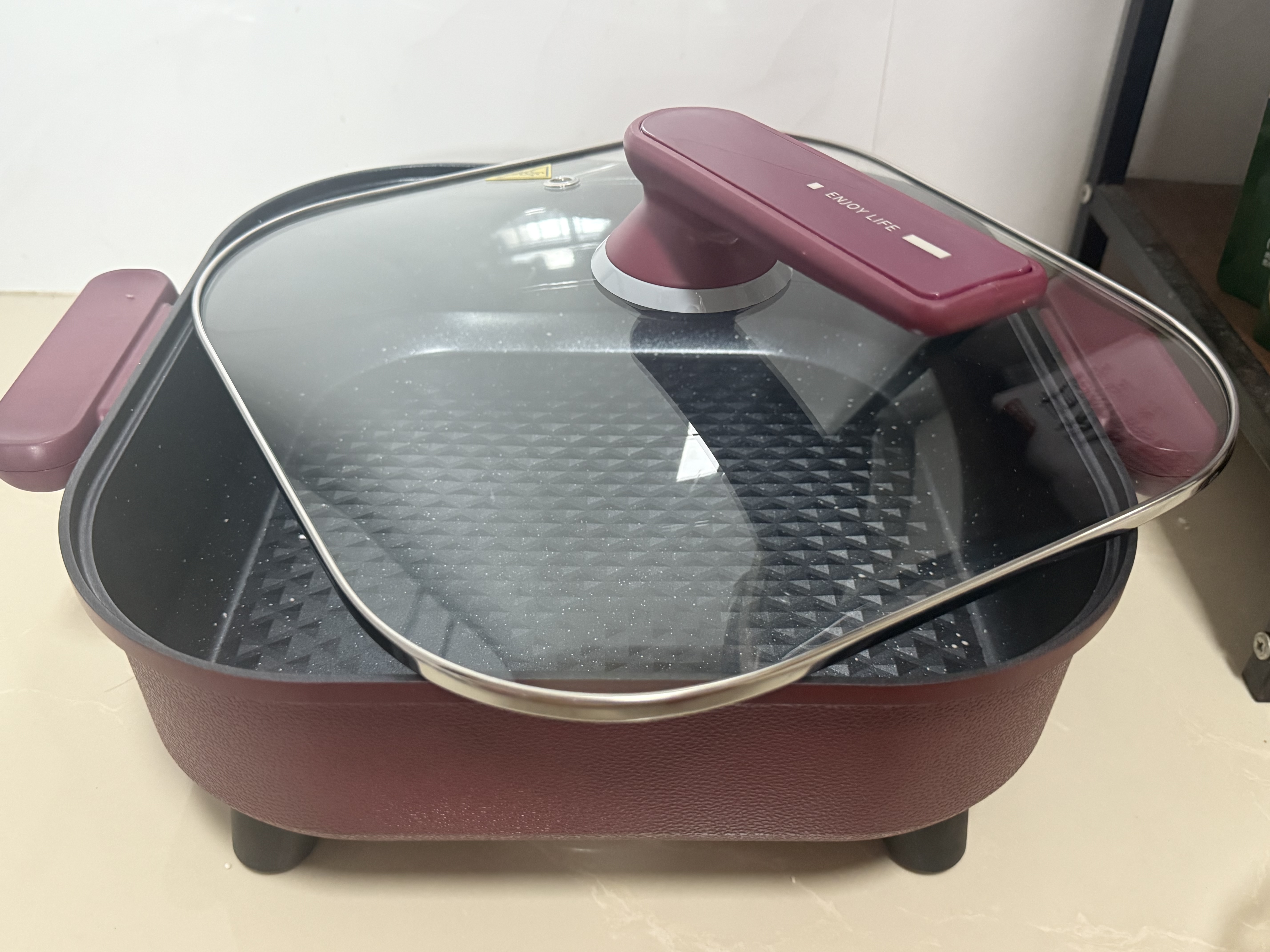 美的（Midea）电火锅 电炒锅 电煮锅 电锅一体多功能锅 家用6.5L大容量多用途锅烤肉涮火锅锅具火锅专用锅 6.5L 【1800W猛火速沸】HGE3030T03 实拍图