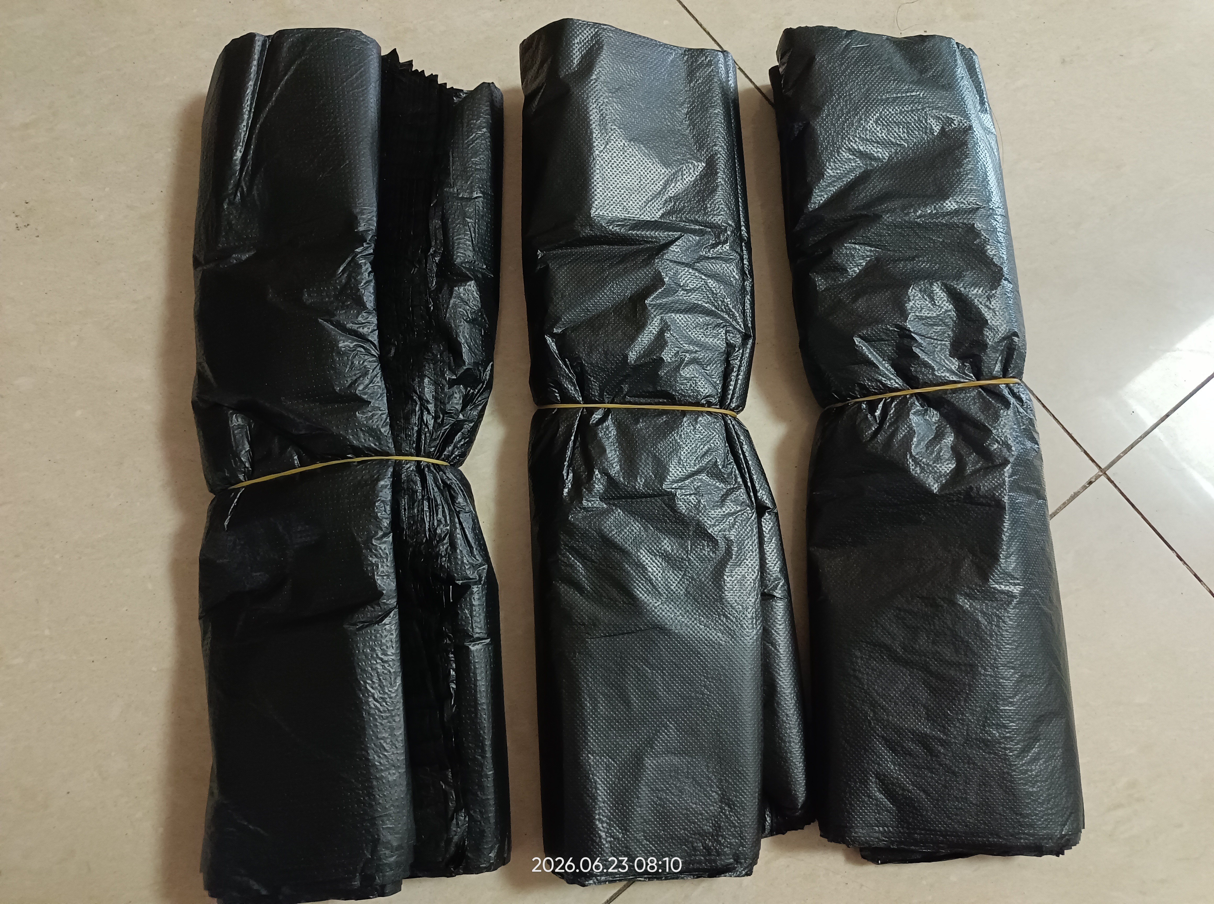 垃圾袋家用手提式加厚背心式厨房学生宿舍用黑色塑料袋 100只 实拍图