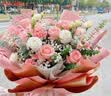 植伴教师节康乃馨百合鲜花生日祝福探望病人鲜花速递送妈妈全国同城店 U款-11朵粉玫瑰康乃馨 实拍图