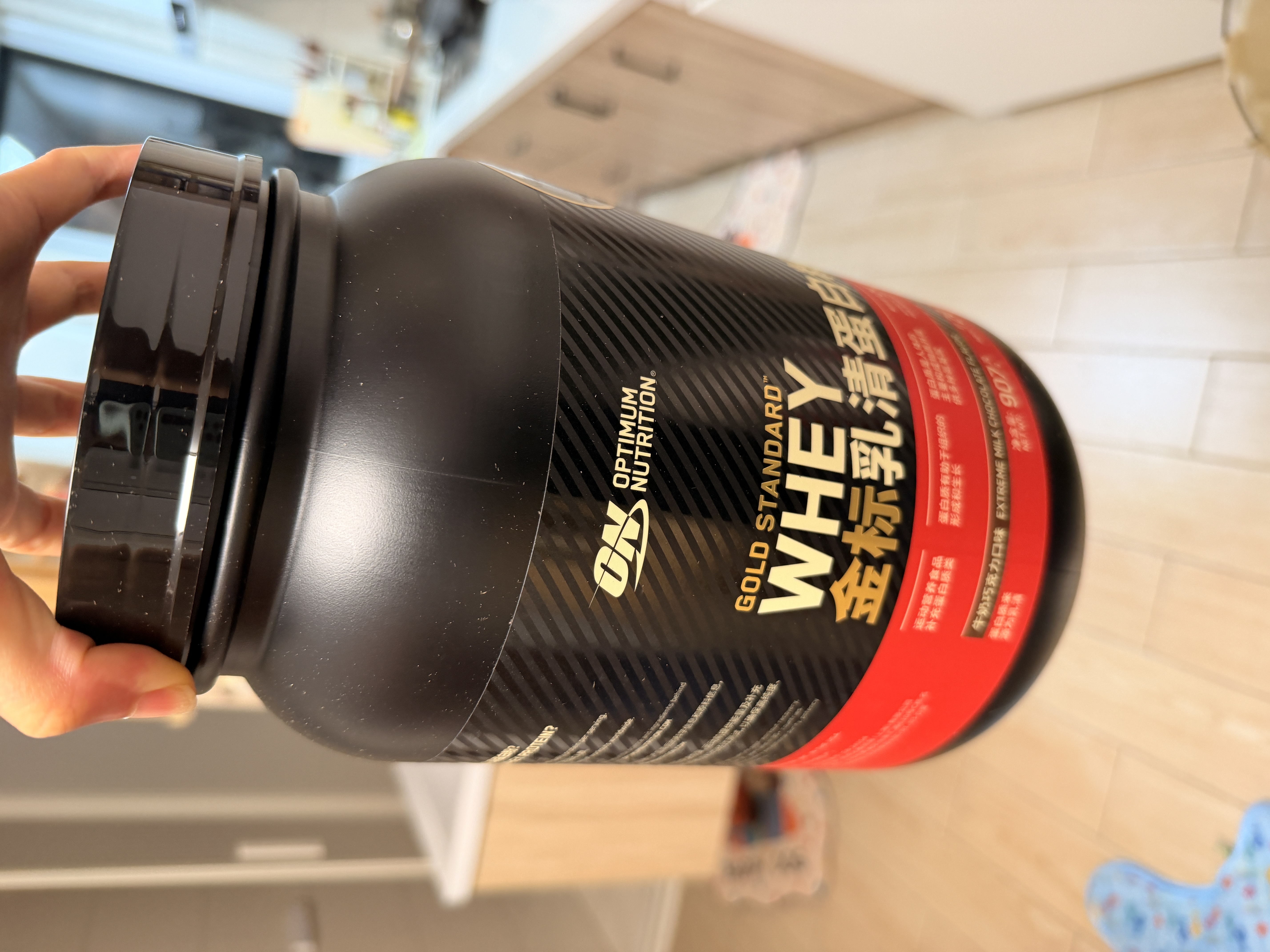 ON 金标乳清蛋白粉  高蛋白 分离乳清为主 补充蛋白质 牛奶巧克力味 75%高蛋白 2磅*1罐 实拍图
