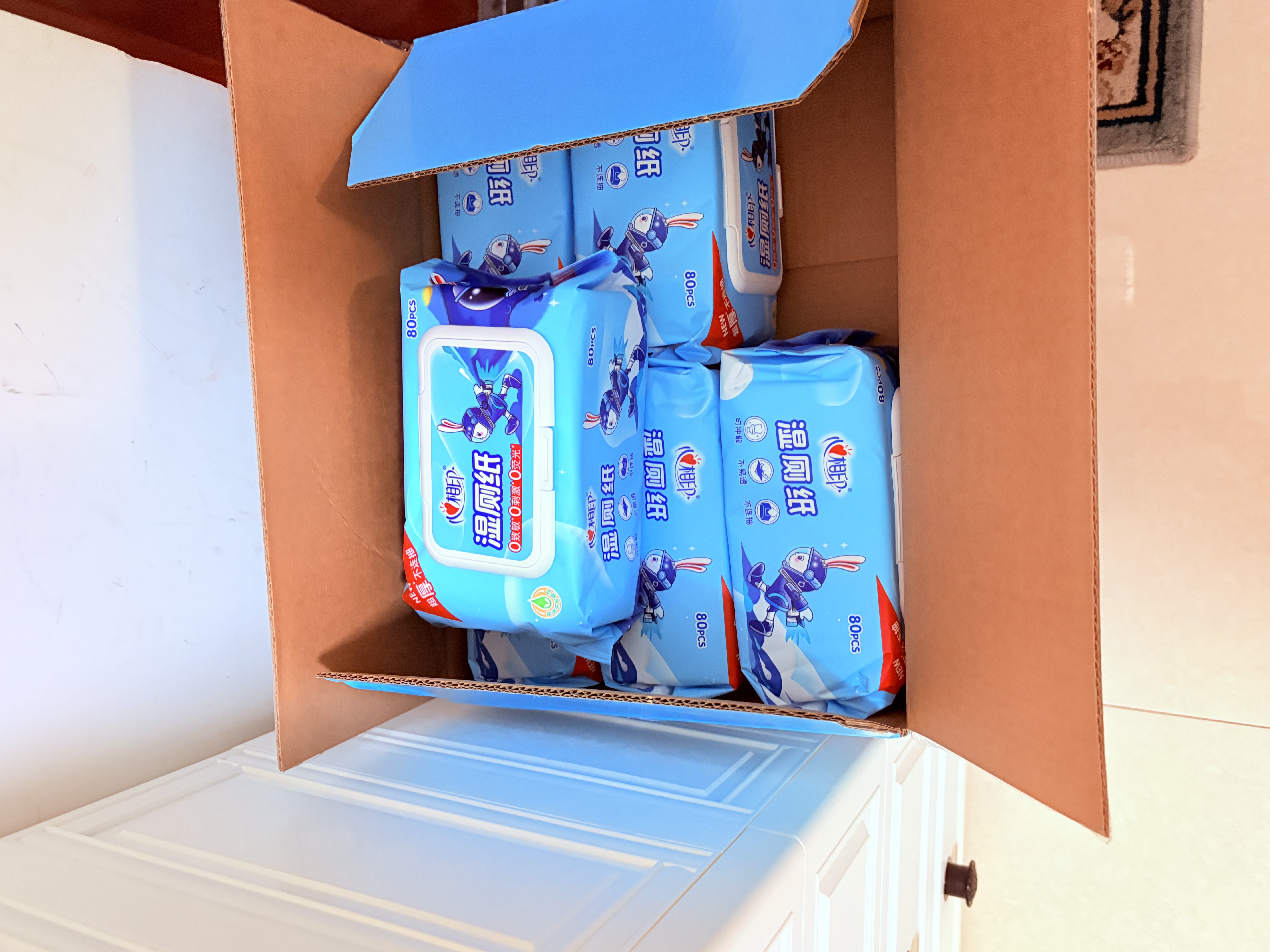 心相印茶树精油湿厕纸 80片*6包XL码 加大加厚款湿巾厕纸巾 家庭囤货装 实拍图
