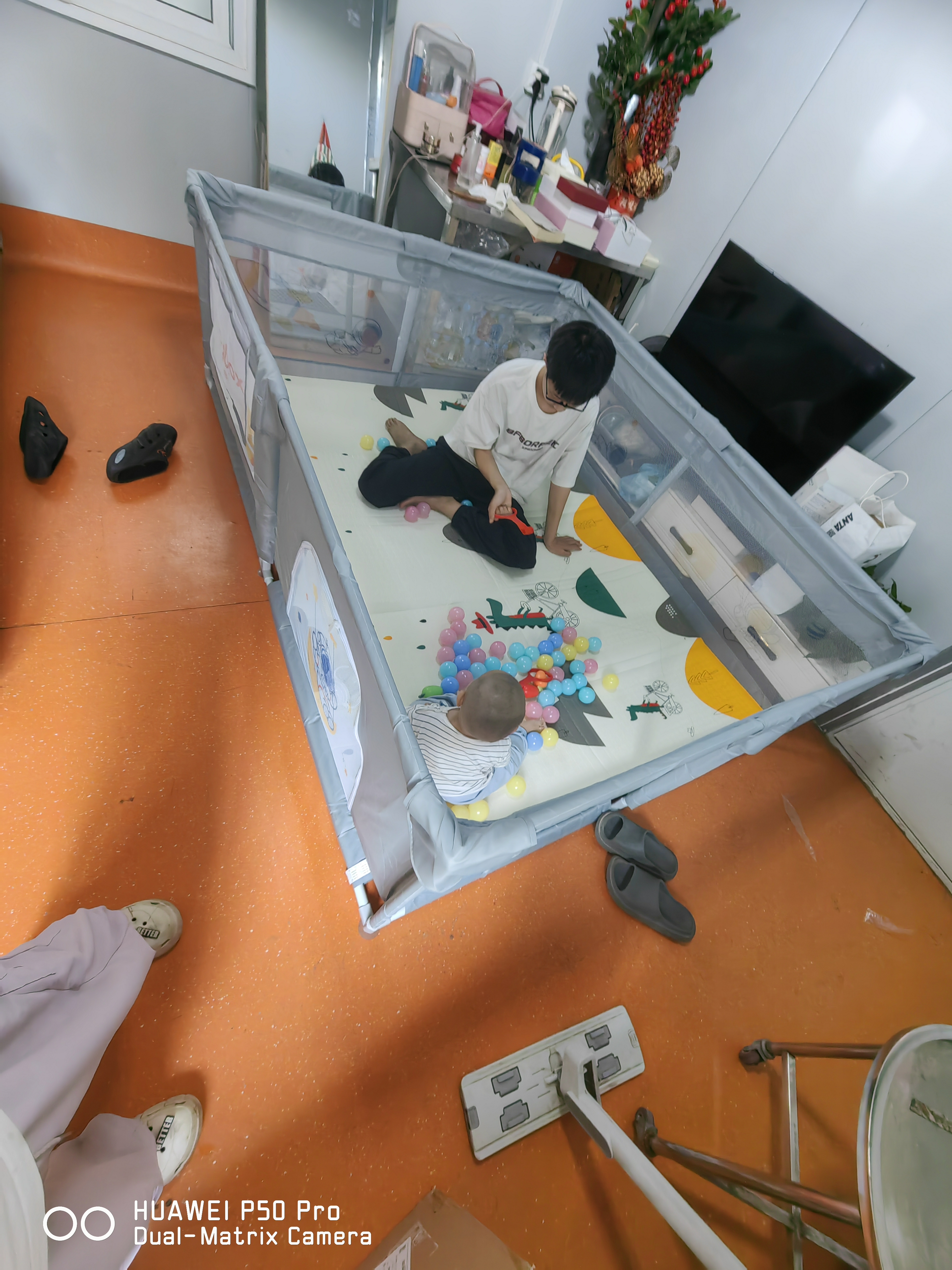 贝博氏babybox爬行垫XPE婴儿宝宝爬爬垫双面加厚地围栏护栏组合 实拍图