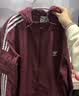 adidas经典通勤百搭休闲运动连帽夹克早秋外套男女阿迪达斯三叶草   暗红   2XL 实拍图