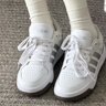 adidas ENTRAP美式校园风运动少年感复古篮球风板鞋男女阿迪达斯 白色/暗银金属/树脂黄   36.5 实拍图