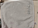 洁丽雅（Grace）毛巾家纺 经典格纹系列新疆棉强吸水洗脸面巾 二条装 兰/灰运动 实拍图