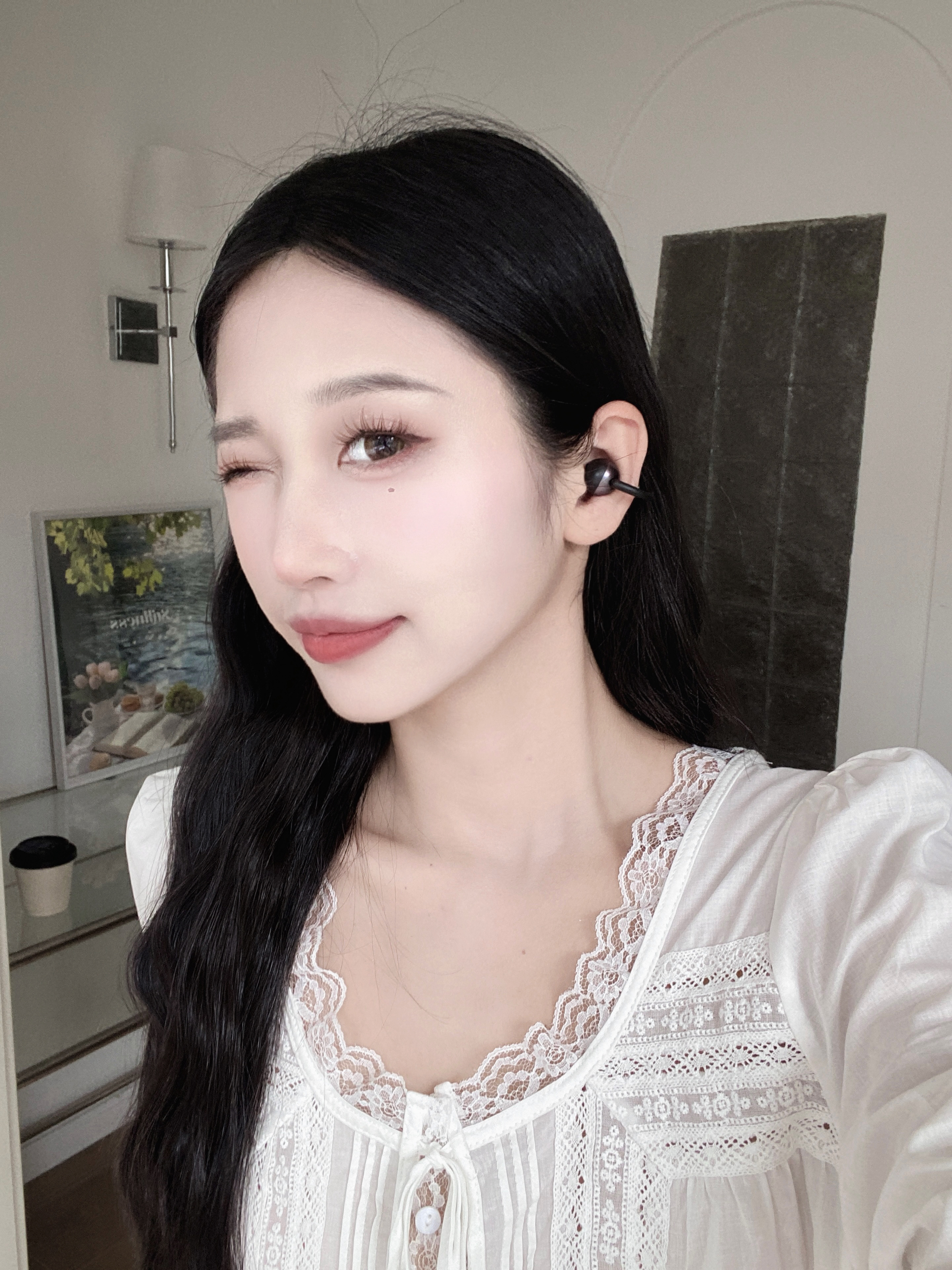 兰士顿蓝牙耳机耳夹式气骨传导概念无线开放式不入耳运动跑步挂耳式在线翻译AI耳机适用苹果华为 TS32 实拍图