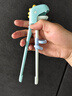 babycare儿童筷子宝宝硅胶训练筷餐具专用筷 恐龙练习筷-马卡蓝饭盒 实拍图