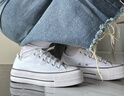 匡威（Converse）All Star Lift夏季经典厚底鞋小白鞋帆布鞋560251C 560251C/白色 （推荐选大半码） 37 实拍图
