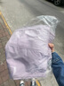 优衣库休闲廓形长裤/系腰带/常规款女装/弯刀镰刀裤子485273 71 浅蓝紫色 S 实拍图