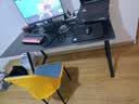 甄严选电脑桌台式电竞桌椅套装组合桌子办公家用桌学习桌书房书桌写字桌 【黑架+黑碳纤纹面】单桌140*60 实拍图