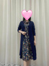 欧迪惠棉麻连衣裙女2025春季女装新款套装长袖碎花裙子显瘦气质针织开衫 藏青色 XXL 实拍图