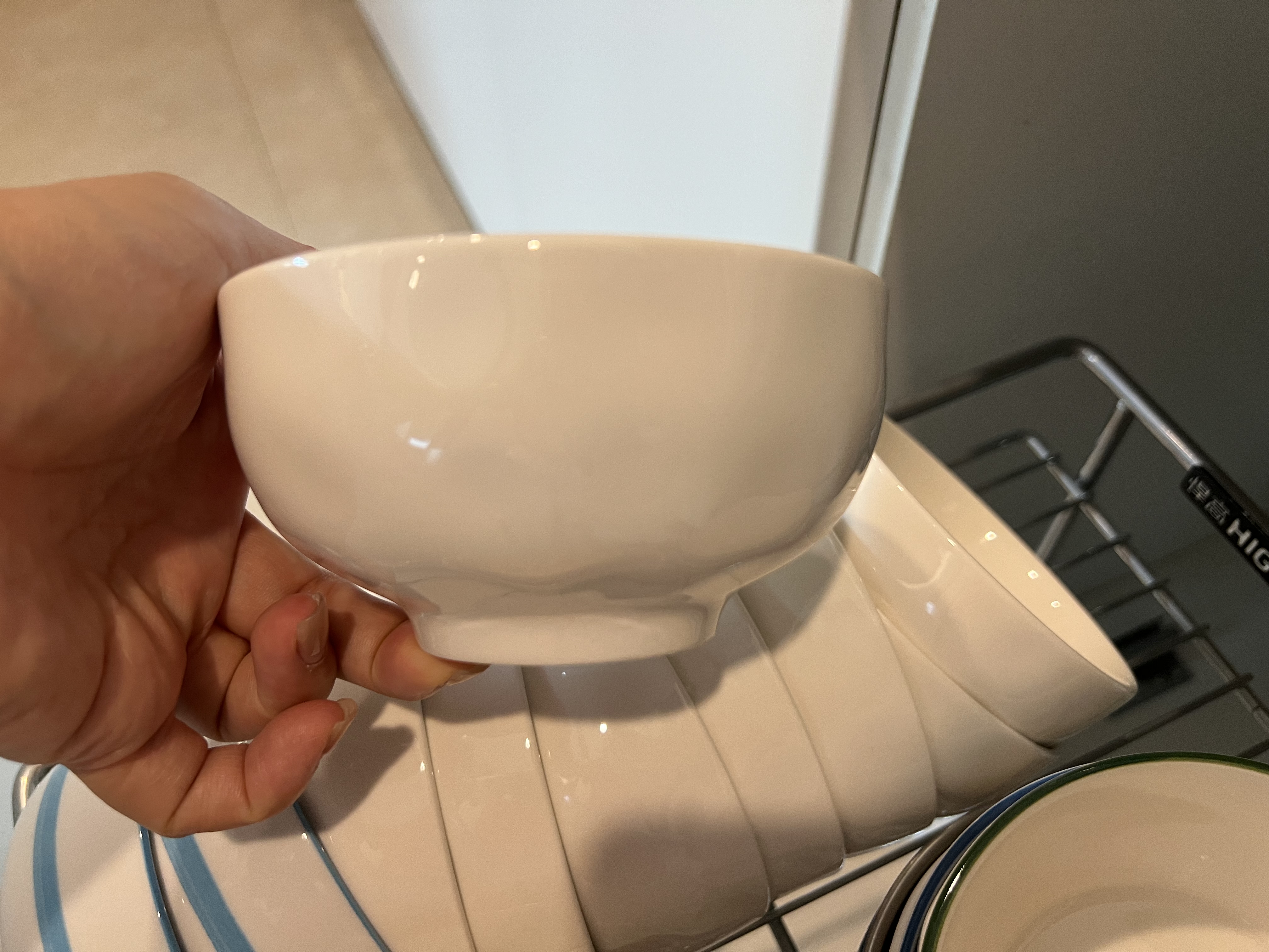 美厨（MAXCOOK）纯白陶瓷家用饭碗10个装4.5英寸餐具套装微波炉加热容器MCTC3246 实拍图