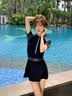斯凯奇泳衣女连体裙式保守显瘦大码高级感成人女士遮肚子温泉泳装女 L 实拍图