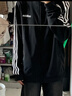 adidas休闲舒适三条纹立领夹克外套男装秋季阿迪达斯官方轻运动 黑色/白（推荐选大一码）   M 实拍图