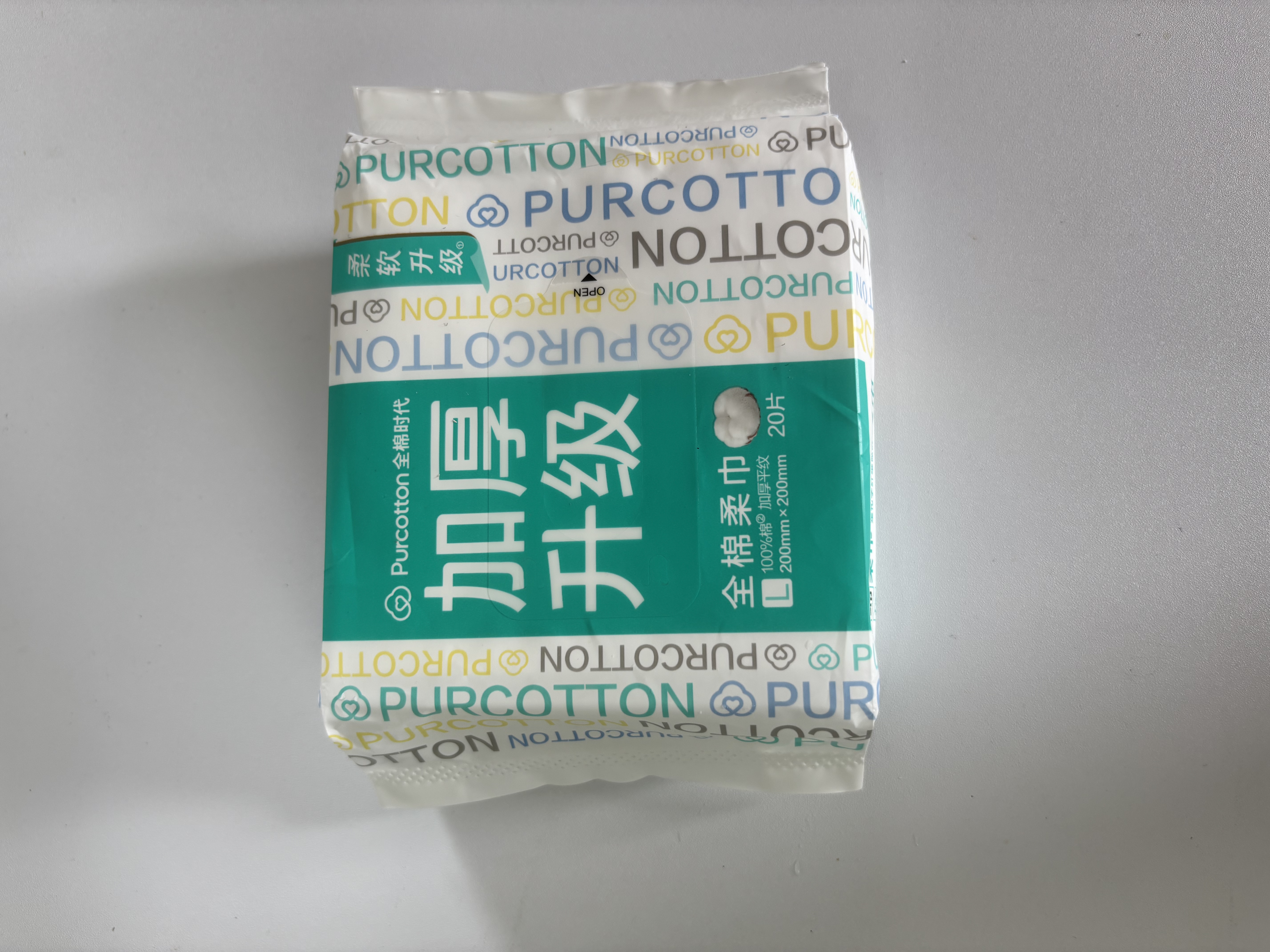 全棉时代【孙颖莎同款】加厚洗脸巾 20抽*1包100%棉柔毛巾一次性20*20CM 实拍图