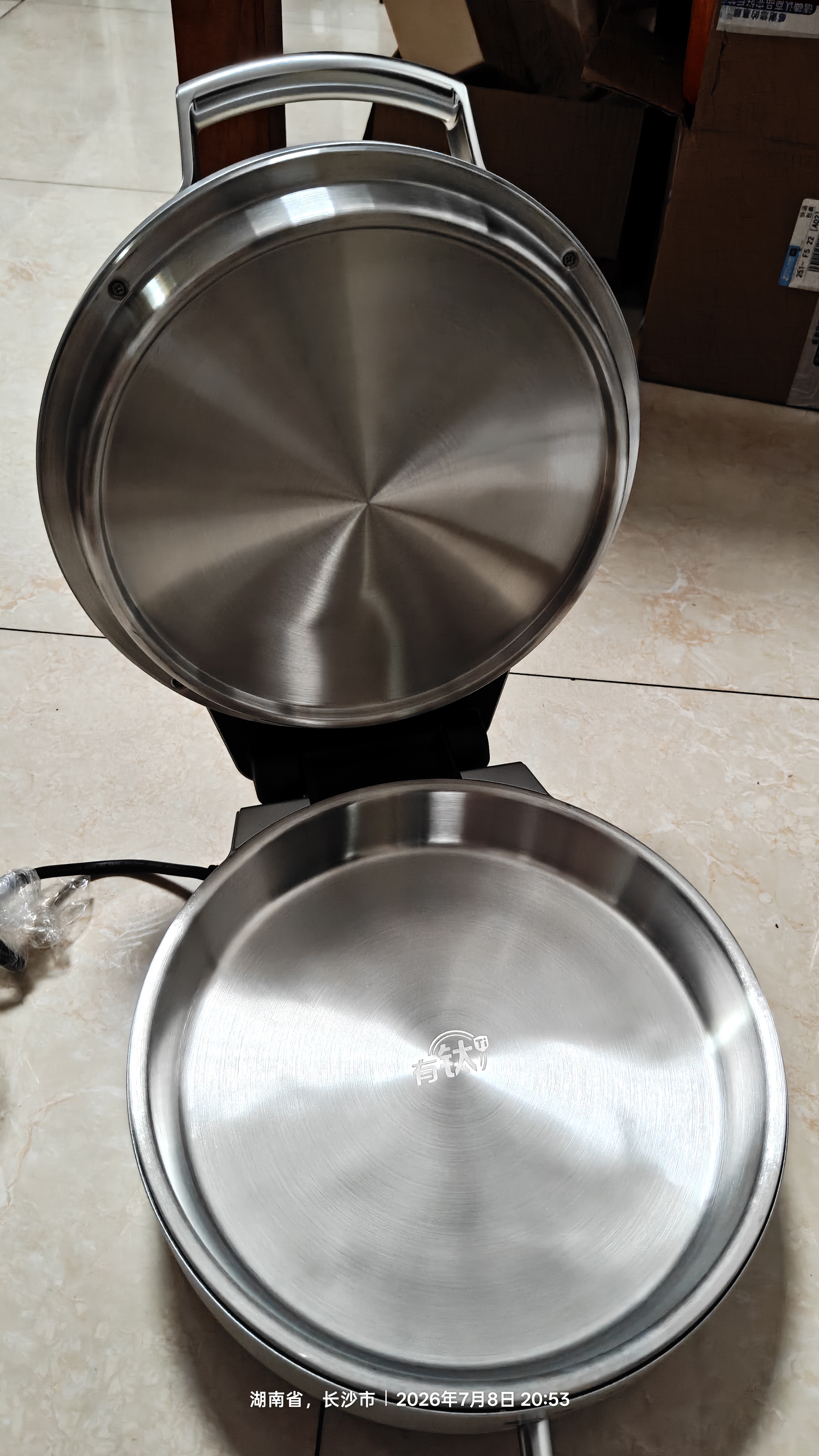 美的（Midea）小钢炮电饼铛钛钢0涂层不锈钢2026年新款 家用小型40mm加大加深双面加热烙饼锅电煎锅京东自营S3ti 实拍图