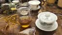 金镶玉冰种玉瓷三才盖碗 家用喝泡茶功夫茶具可悬停敬茶碗 世外桃源 实拍图