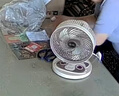 骆驼电风扇家用电扇台式多功能小型风扇学生宿舍桌面风扇可摇头轻音办公室桌面台扇 米色台扇【摇头/2档位】 标配【1.3米电源线】 实拍图