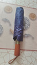 京东京造 总裁 全自动雨伞三折加大折叠商务复古自动木柄伞 蓝色23寸105cm 实拍图