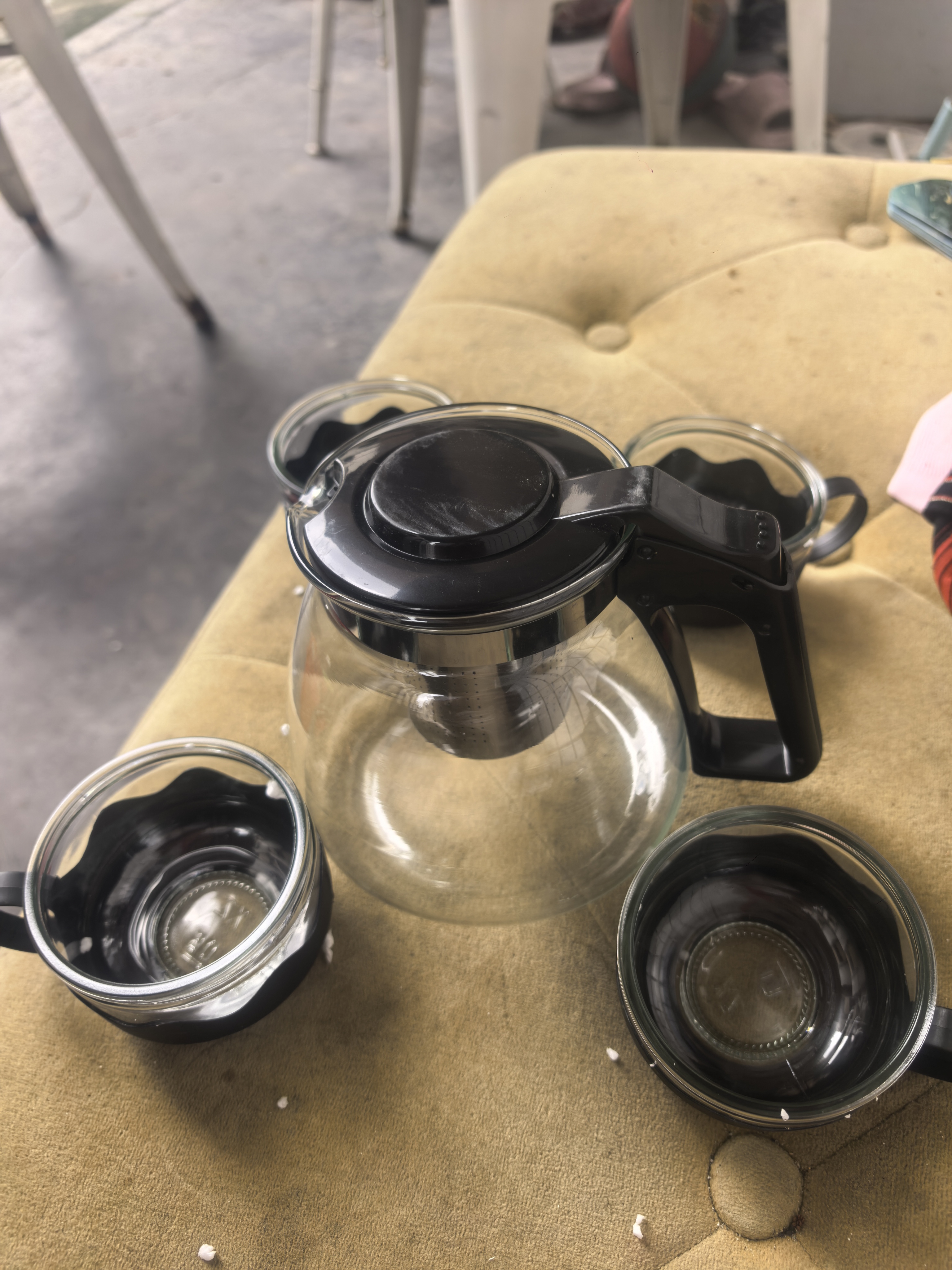 【京东物流】茶壶套装整套茶具大容量玻璃茶杯带滤网耐高温泡茶具 1000ML一壶+四杯套装【无茶盘】 实拍图