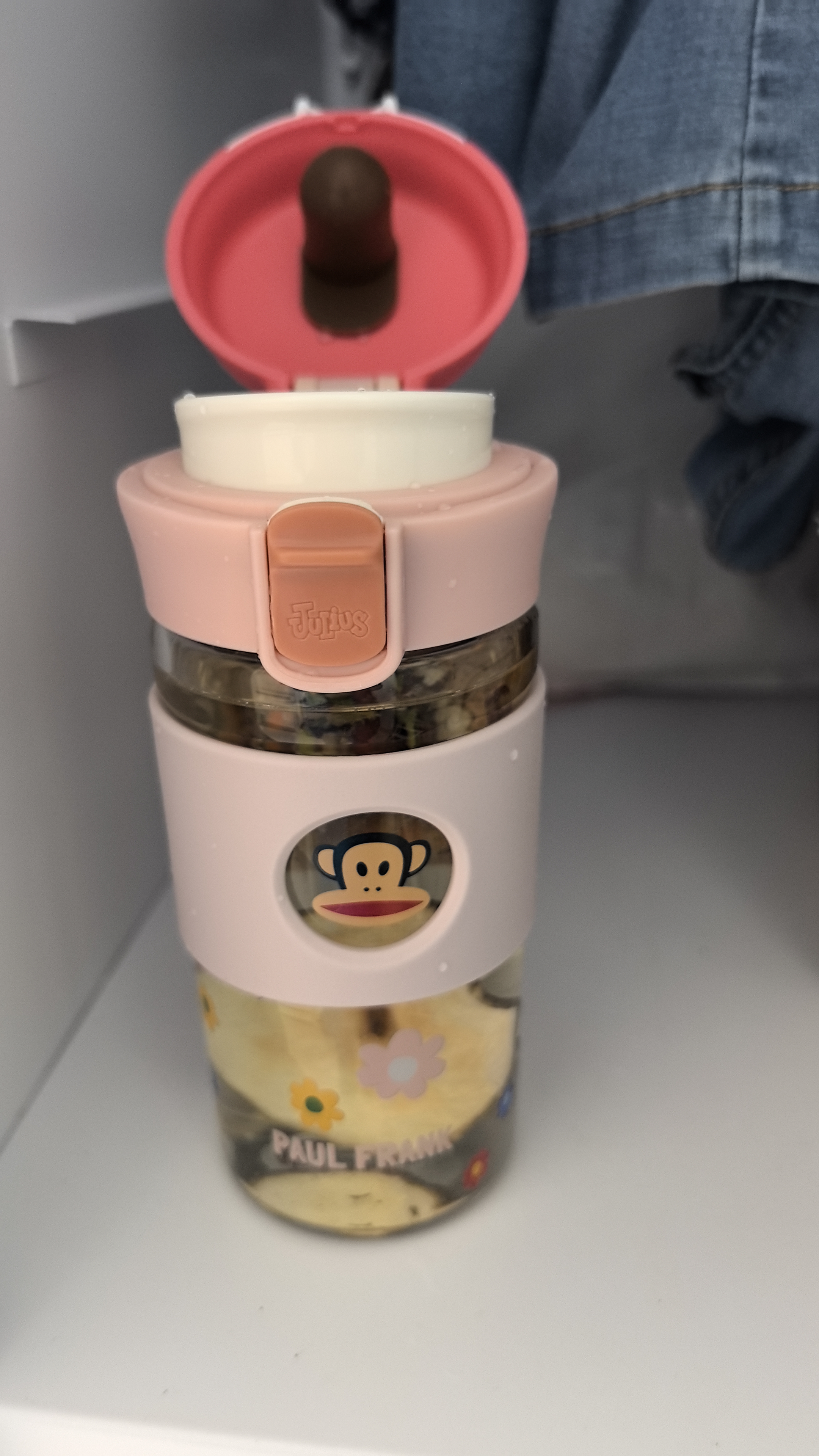 大嘴猴（paul frank）水杯高硼硅玻璃杯 女士高颜值泡茶杯子便携茶水分离杯耐高温430ml 实拍图