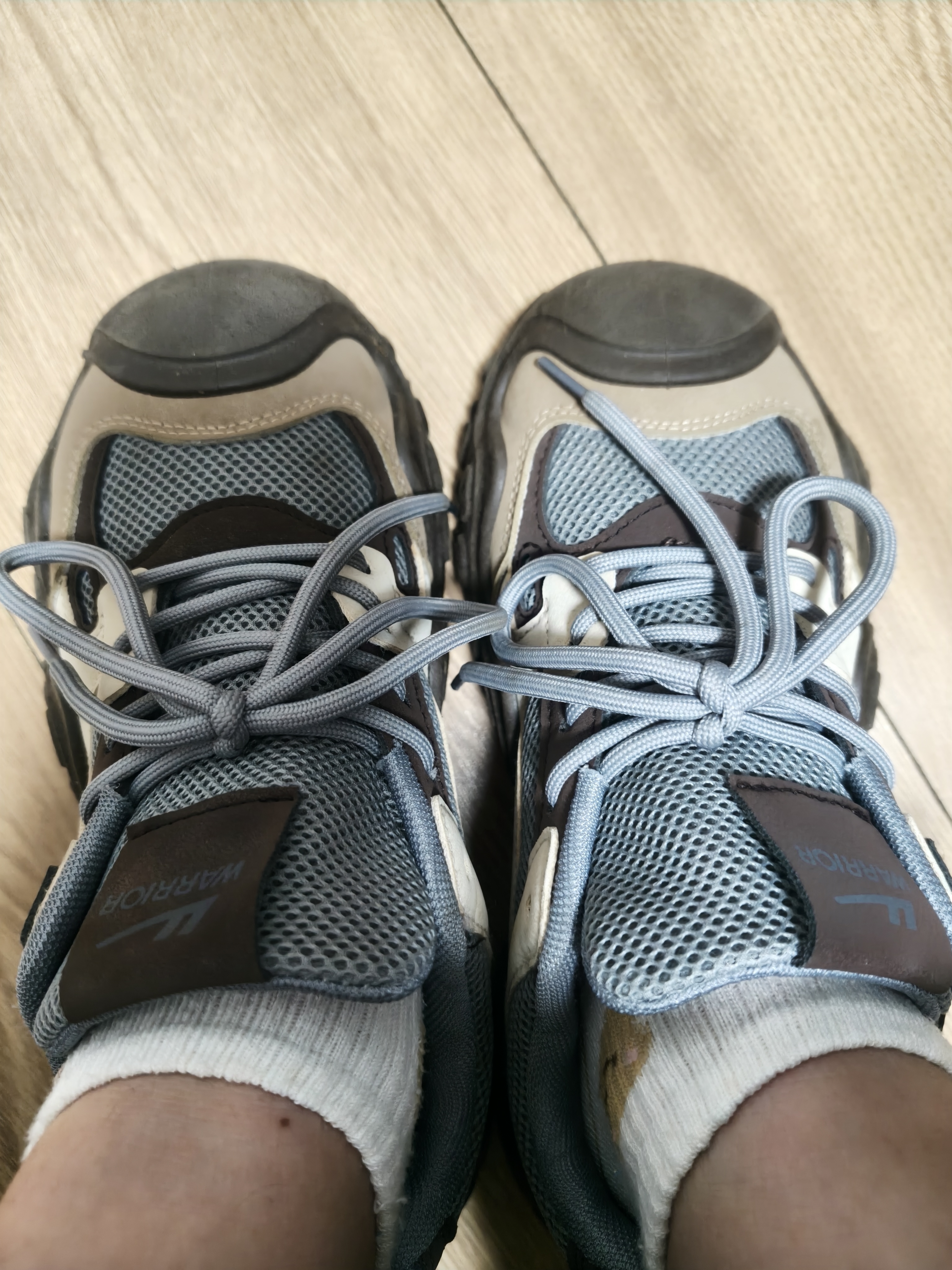 回力女鞋夏季透气登山鞋百搭厚底增高老爹鞋 灰/棕 38/尺码偏大半码 实拍图