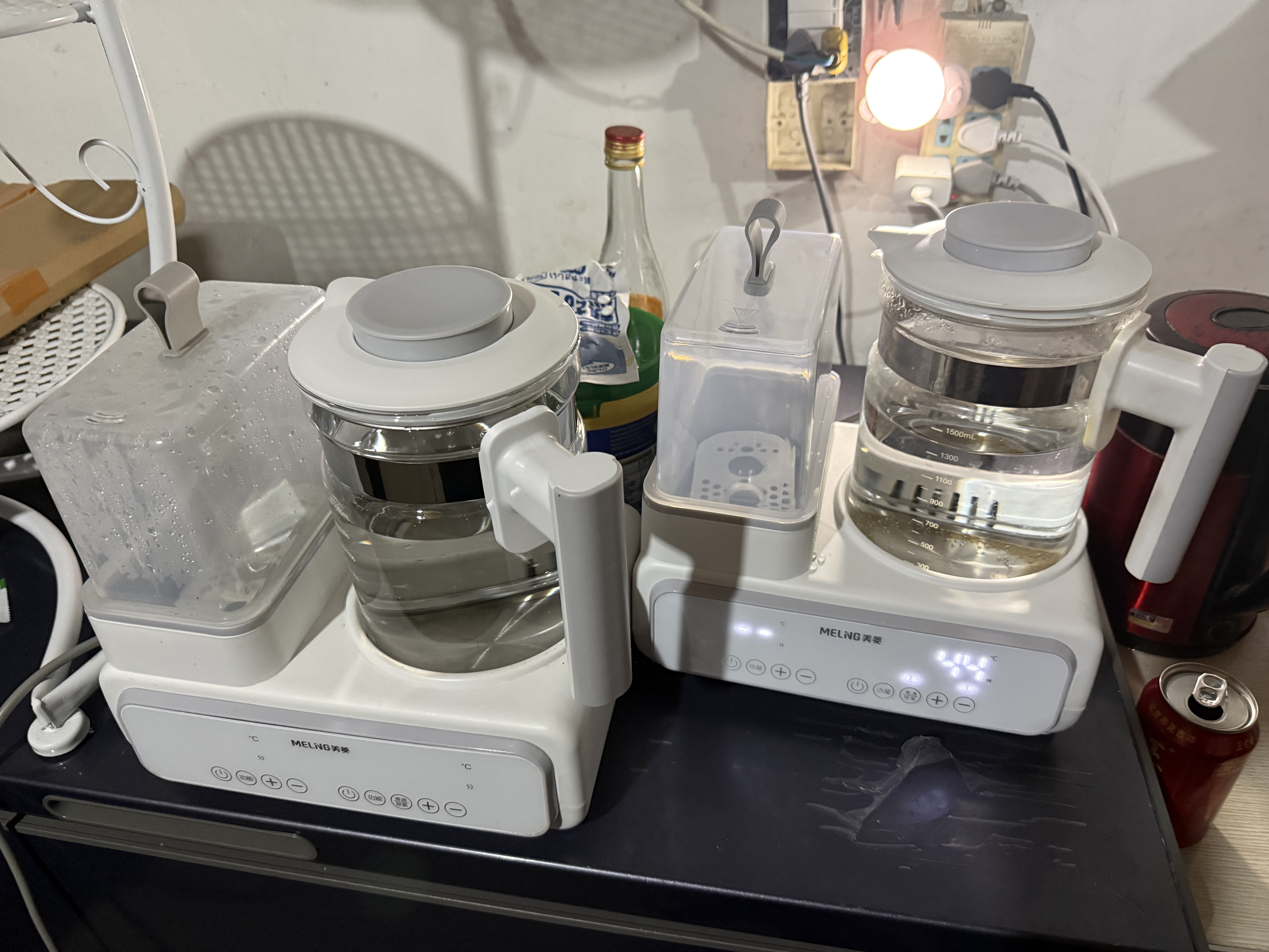 美菱（MeiLing）恒温水壶婴儿二合一温奶器恒温壶家用宝宝暖奶器多功能恒温调奶器 7合1+双瓶暖奶+ 1500ml 【白色】 实拍图