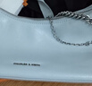 CHARLES&KEITH柔软拉链式褶皱单肩包腋下包包女包生日礼物CK2-40782472 Sea Salt Blue海盐蓝色 S 实拍图