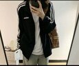 adidas休闲舒适三条纹立领夹克外套男装秋季阿迪达斯官方轻运动 黑色/白（推荐选大一码）   M 实拍图