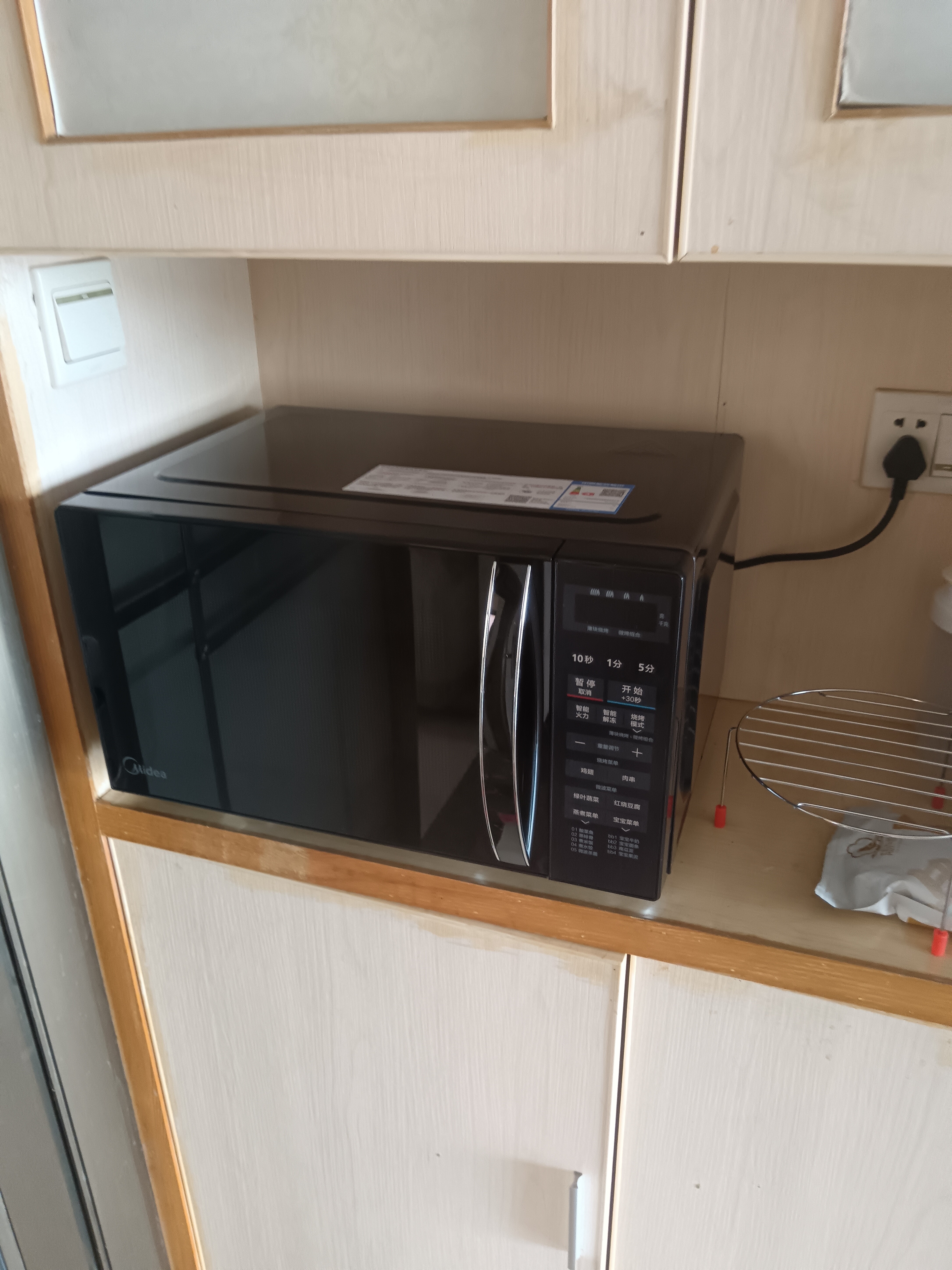美的（Midea）微波炉烤箱一体机 小型家用平板易洁烧烤智能解冻20升微波炉  光波加热2026新款（M1-L201B二代） 实拍图