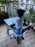 晶霄儿童学习桌椅套装作业课桌子小孩书桌写字桌学校小学生家用可升降 【校园pro款】双柱课桌+椅天空蓝 实拍图