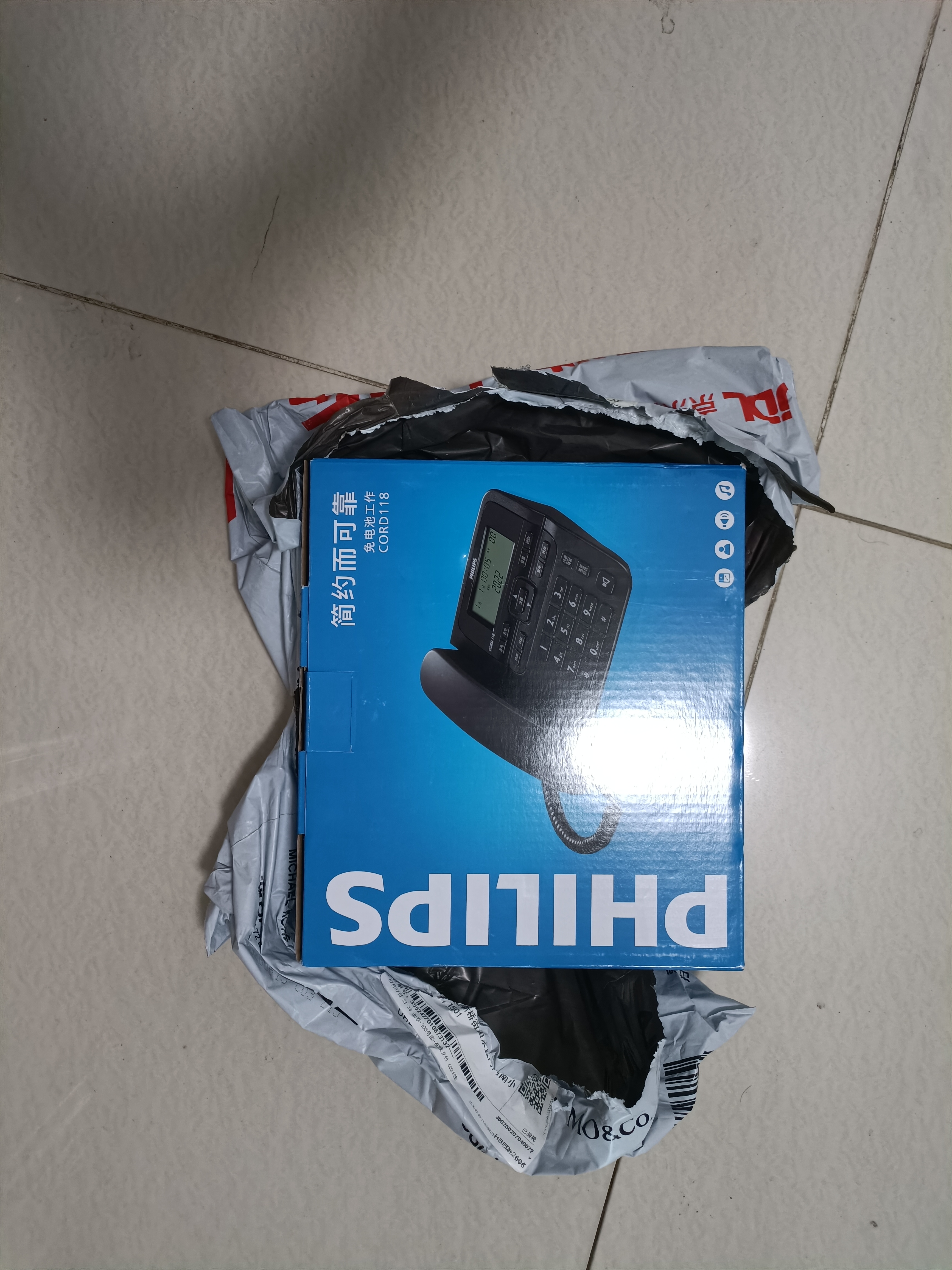 飞利浦（PHILIPS）(PHILIPS）电话机座机 固定电话 办公家用 来电显示 双接口 免电池 CORD118白色 实拍图