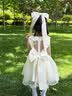 G.duck童装女童连衣裙夏季2026新款公主裙儿童裙子夏天蝴蝶结网纱蓬蓬裙 2409米白色 110 尺码4~5岁【100-110cm】 实拍图