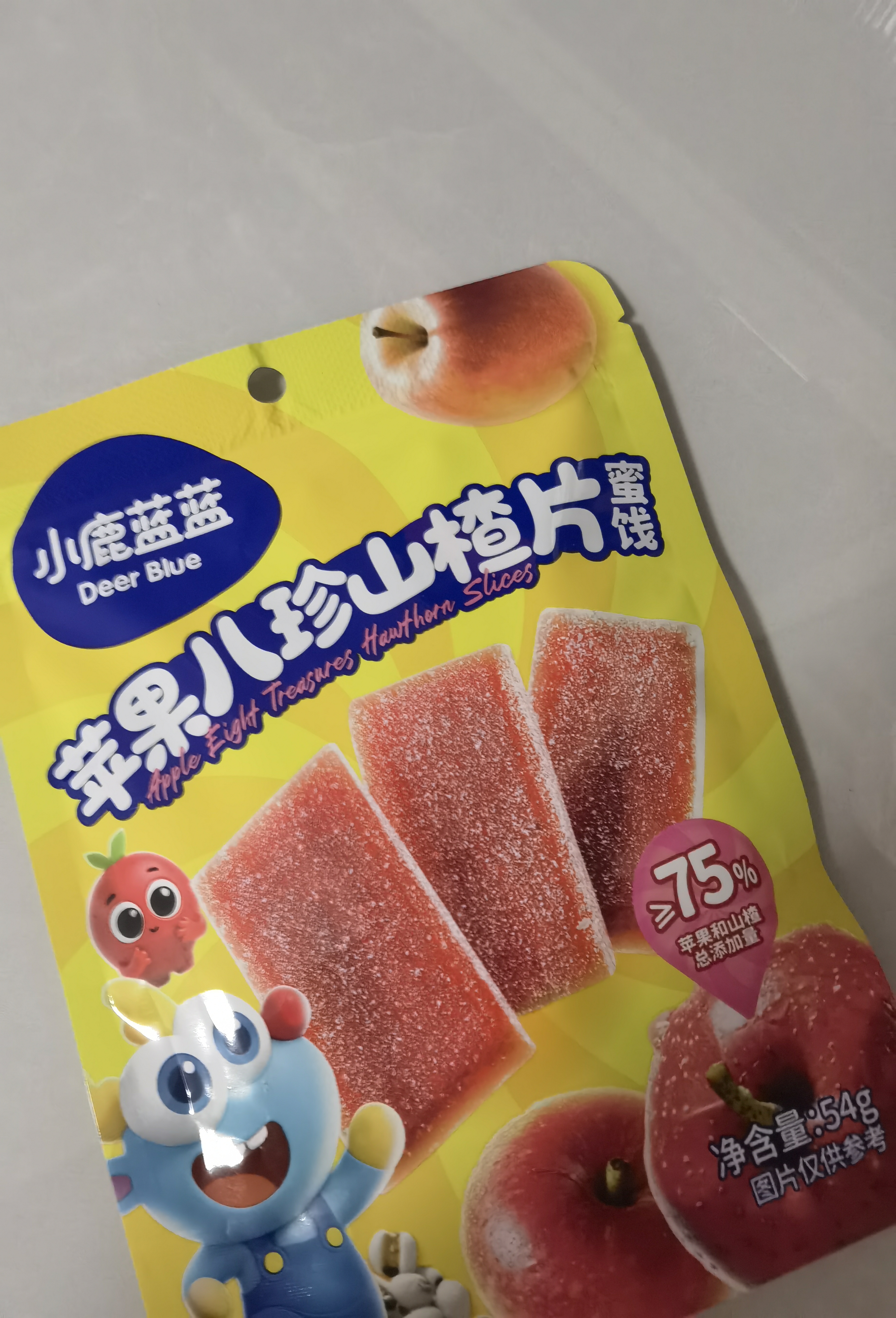 小鹿蓝蓝【0添加蔗糖】苹果八珍山楂片果片山楂条宝宝儿童零食54g 实拍图