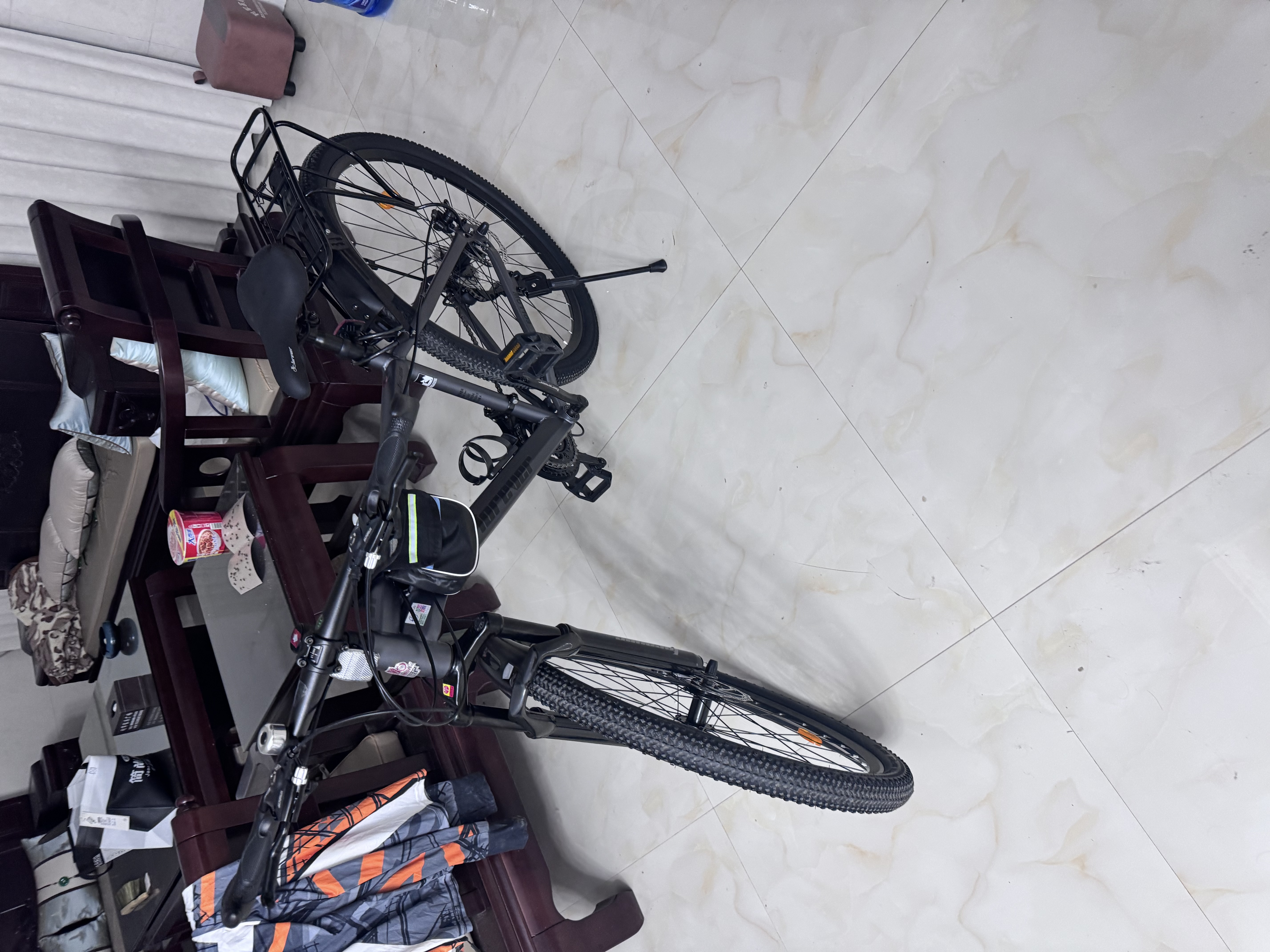 永久自行车成人山地车自行车学生男女铝合金变速公路自行车油碟单车 【钢架/全套轴承】摩天灰 24速 27.5寸【推荐175-195cm】 实拍图