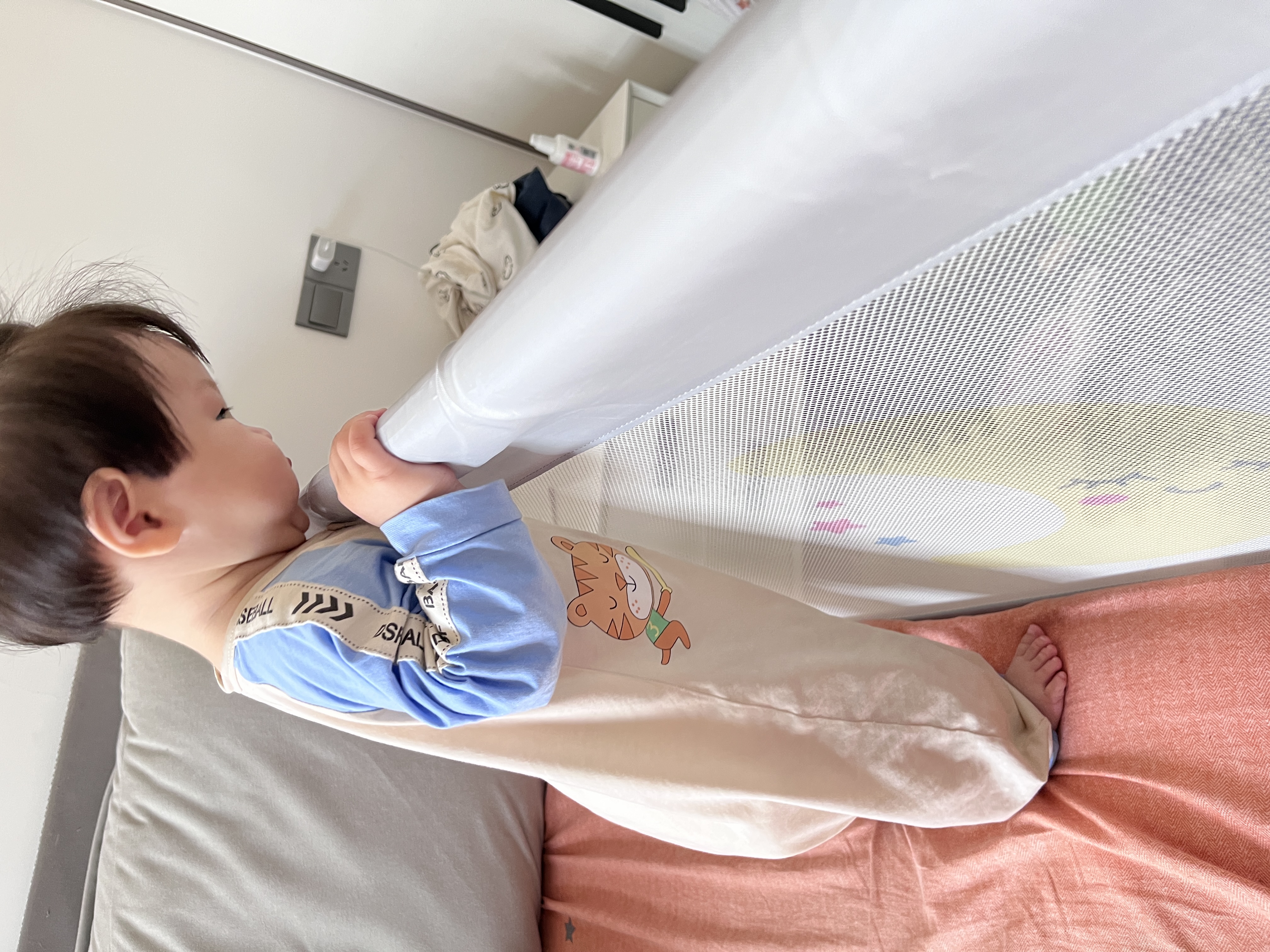 M-CASTLE床围栏婴儿童床上挡板宝宝床边防摔床护栏三面拼接防夹防掉床围挡 银河灰 单面装 1.8米 实拍图